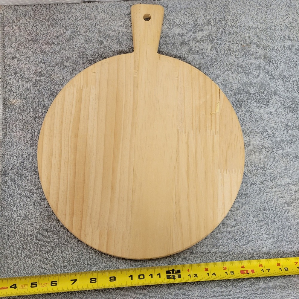 Make‎ Market Round Wooden Decorative Cutting Board 11.8in Natural Wood 685529